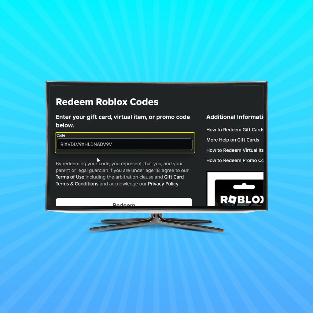 roblox gift card redeem