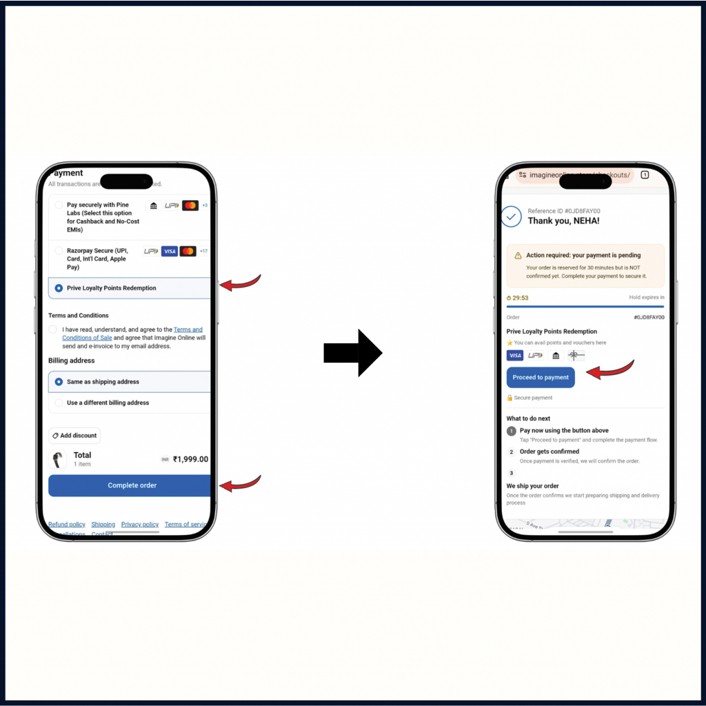 Imagine Gift Card Redemption Steps