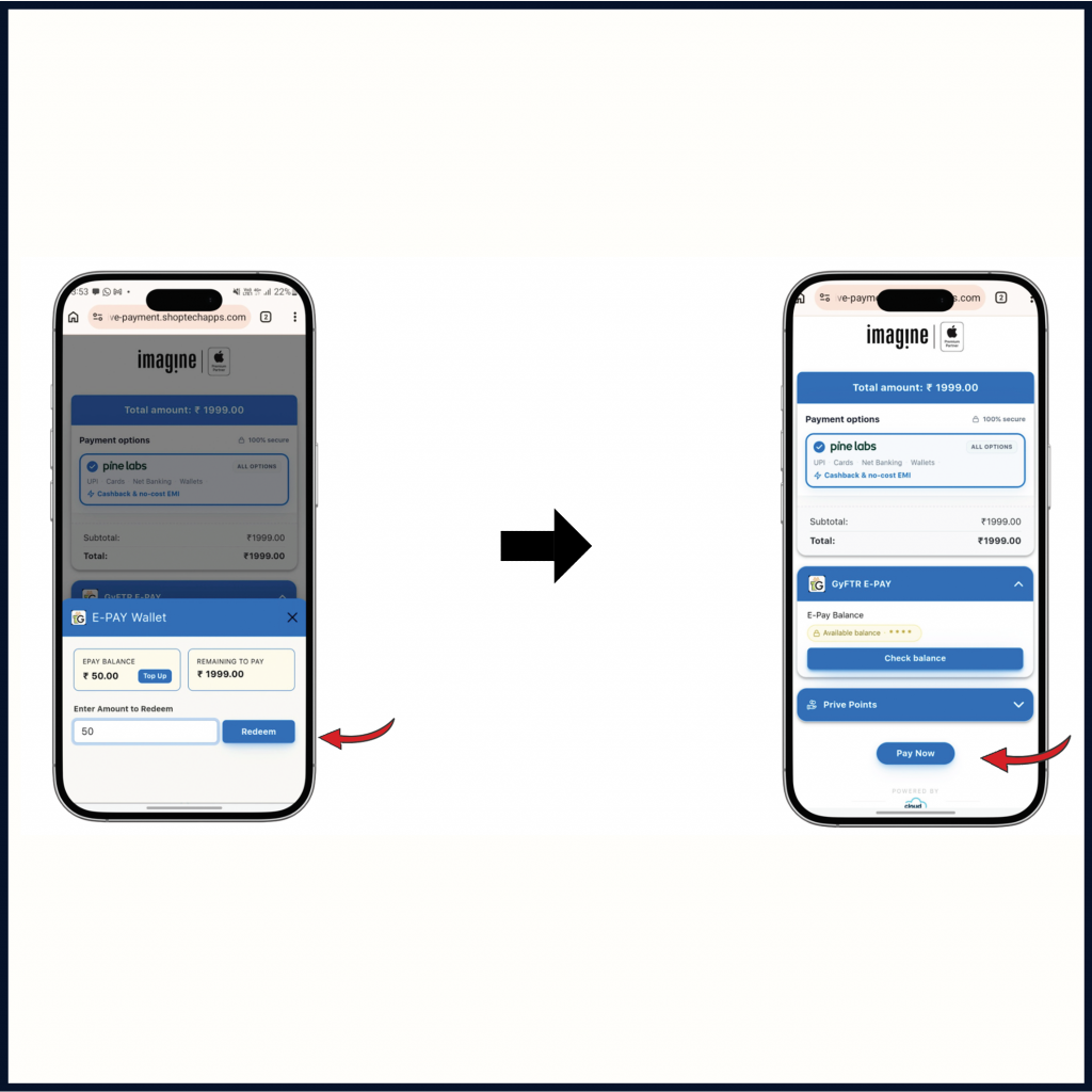 Imagine Gift Card Redemption Steps